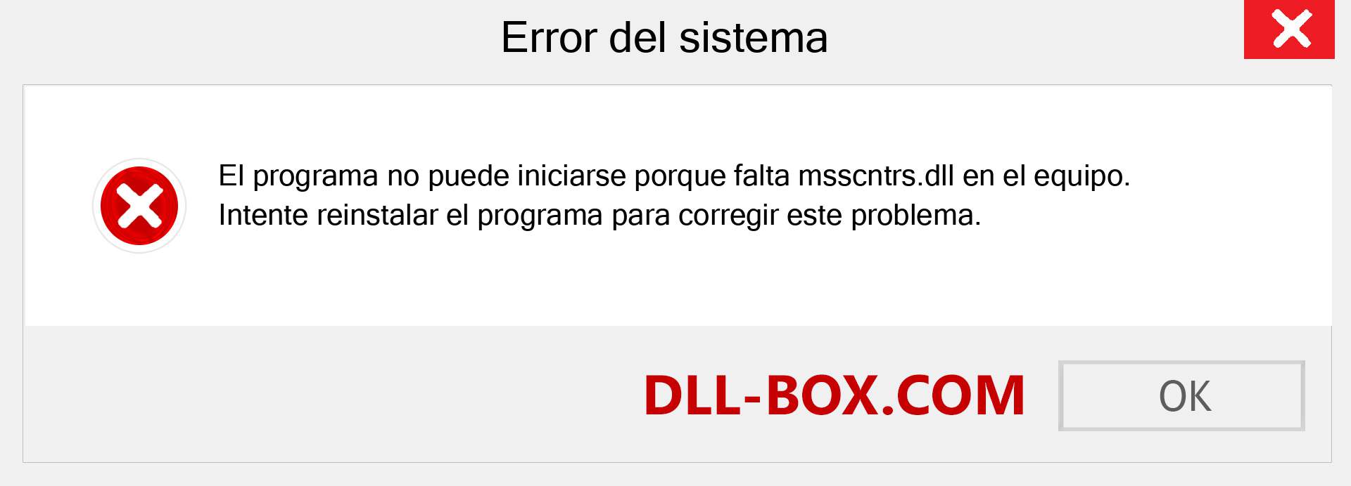 ¿Falta el archivo msscntrs.dll ?. Descargar para Windows 7, 8, 10 - Corregir msscntrs dll Missing Error en Windows, fotos, imágenes