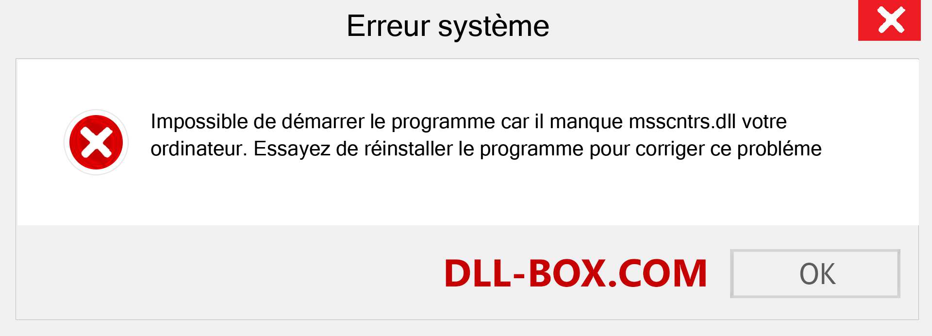 Le fichier msscntrs.dll est manquant ?. Télécharger pour Windows 7, 8, 10 - Correction de l'erreur manquante msscntrs dll sur Windows, photos, images