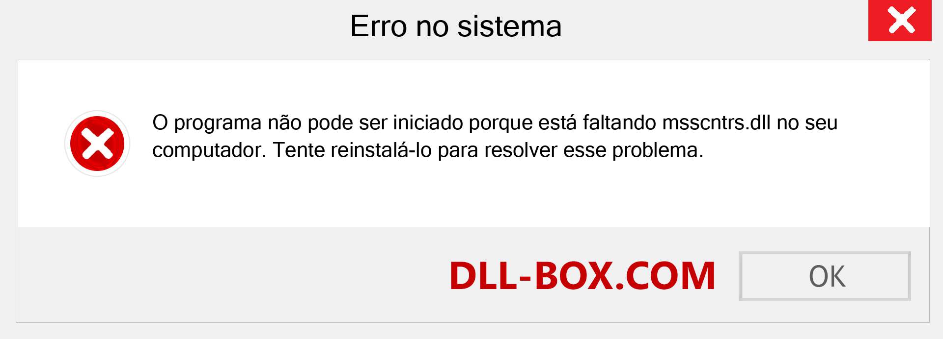 Arquivo msscntrs.dll ausente ?. Download para Windows 7, 8, 10 - Correção de erro ausente msscntrs dll no Windows, fotos, imagens